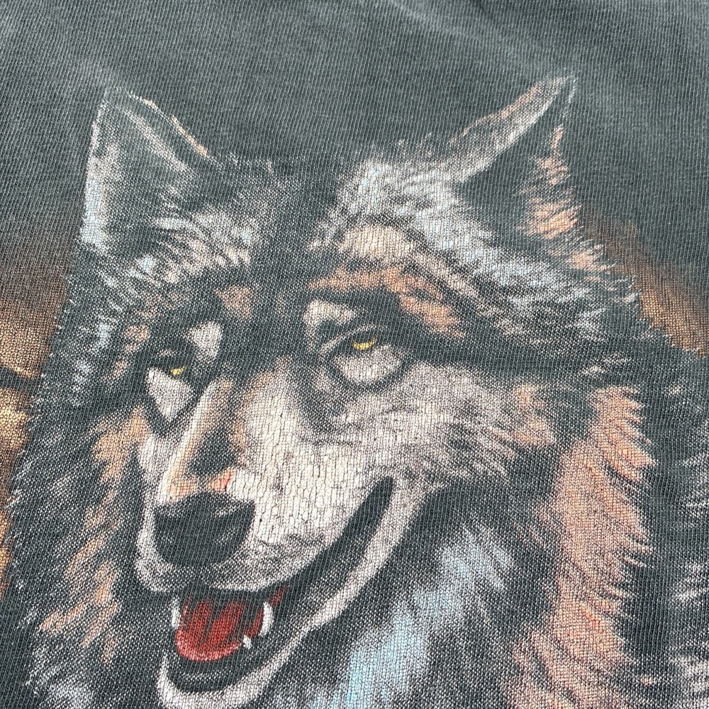 1989 Harley Davidson 3D Emblem Wolf Survivors Single Stitch Mens M Black USA - Picture 15 of 16